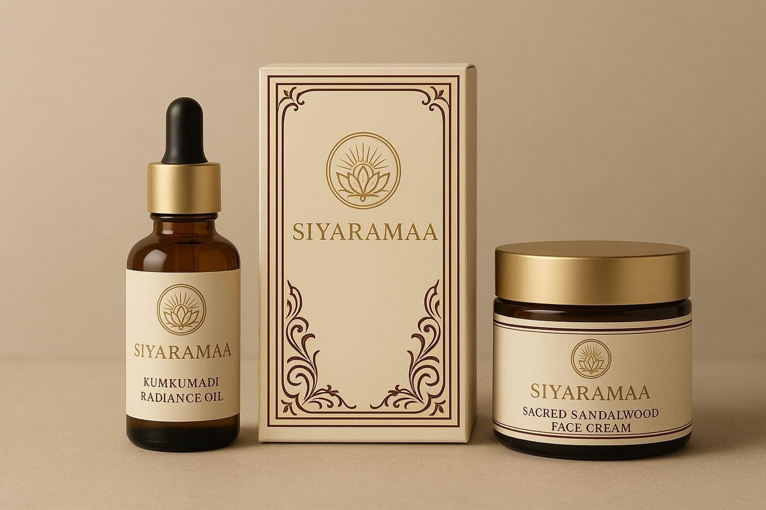 Elegant arrangement of skincare ingredients